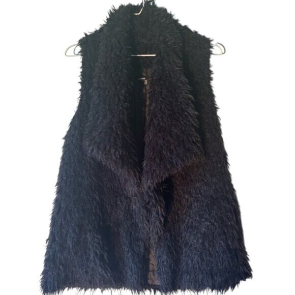 Love Culture Faux Fur Waterfall Open-Front Vest, Women's Medium - Picture 1 of 4